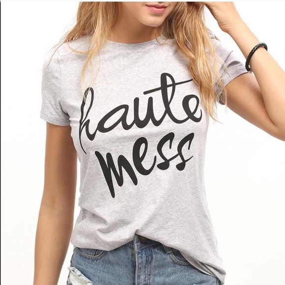 NEW Haute Mess graphic t-shirt - grey  ✨💕 - Picture 2 of 3